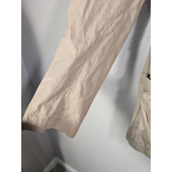 Tahari Windbreaker Hooded Light Jacket Beige Orange Medium - Picture 4 of 12